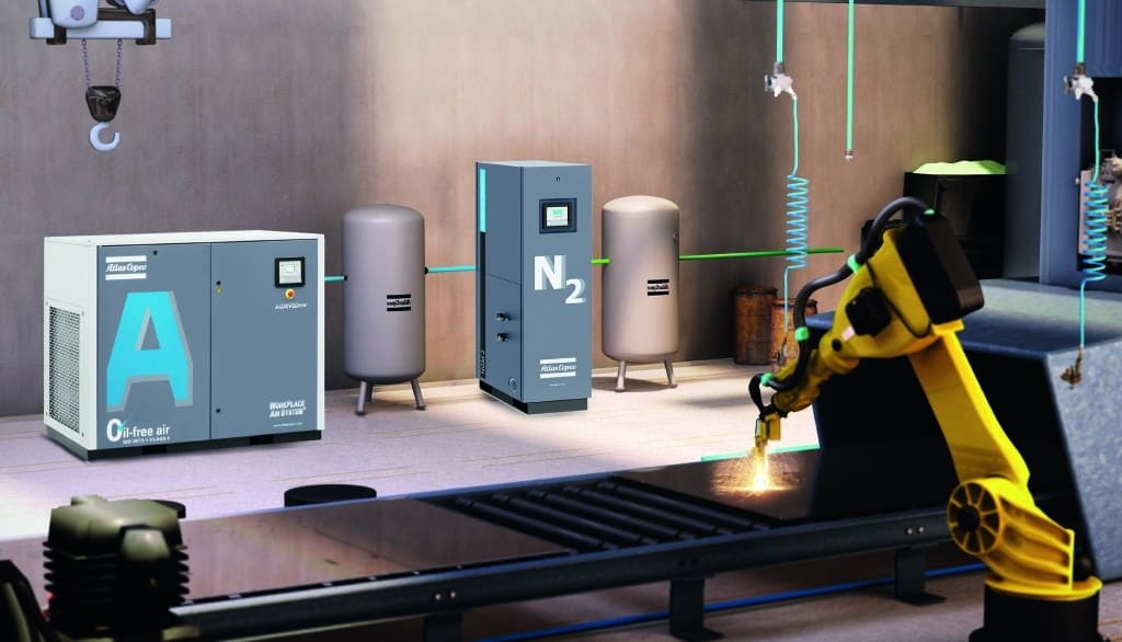 NGM nitrogen generator - with AQ oil-free screw compressor